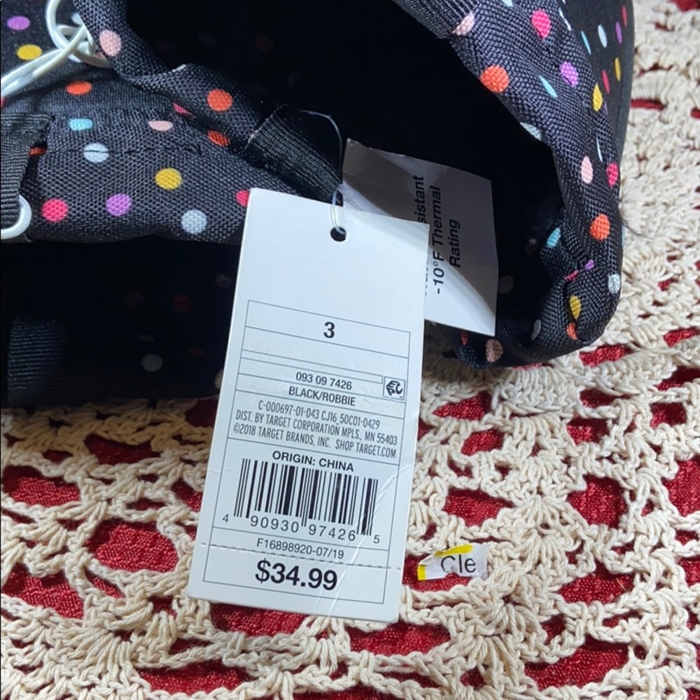 Girls winter boots. Black with colorful polka dots - Picture 7 of 7